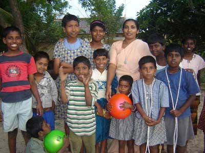 Sister Selvarani with Ozanam children